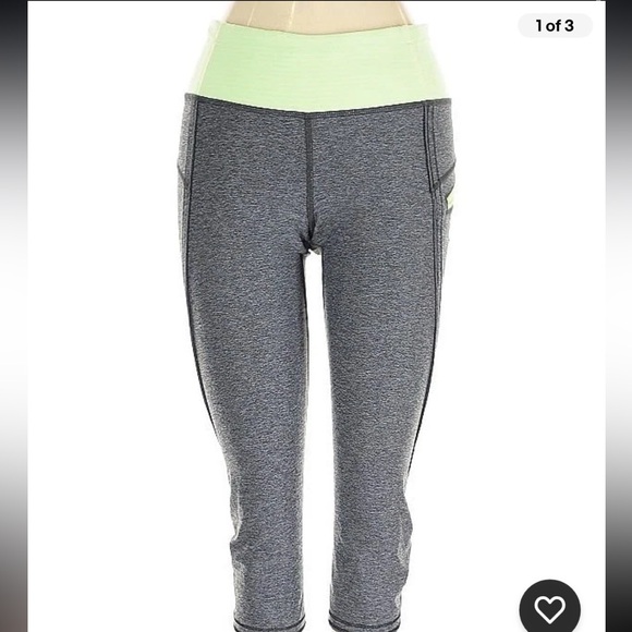 Lululemon Women’s Grey/GreenCropped Legging Size 4 - Picture 1 of 3